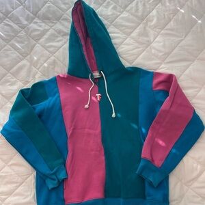 Teddy Fresh Pink and Teal Hoodie L